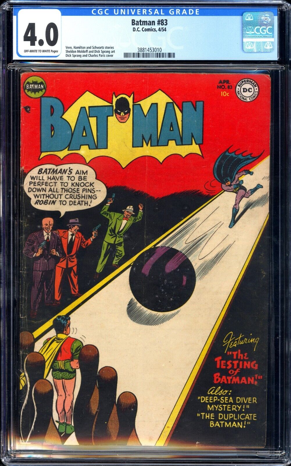 DC Batman #83 CGC 4.0 Off-White to White Pages 1954 - Bowling Ball Cover