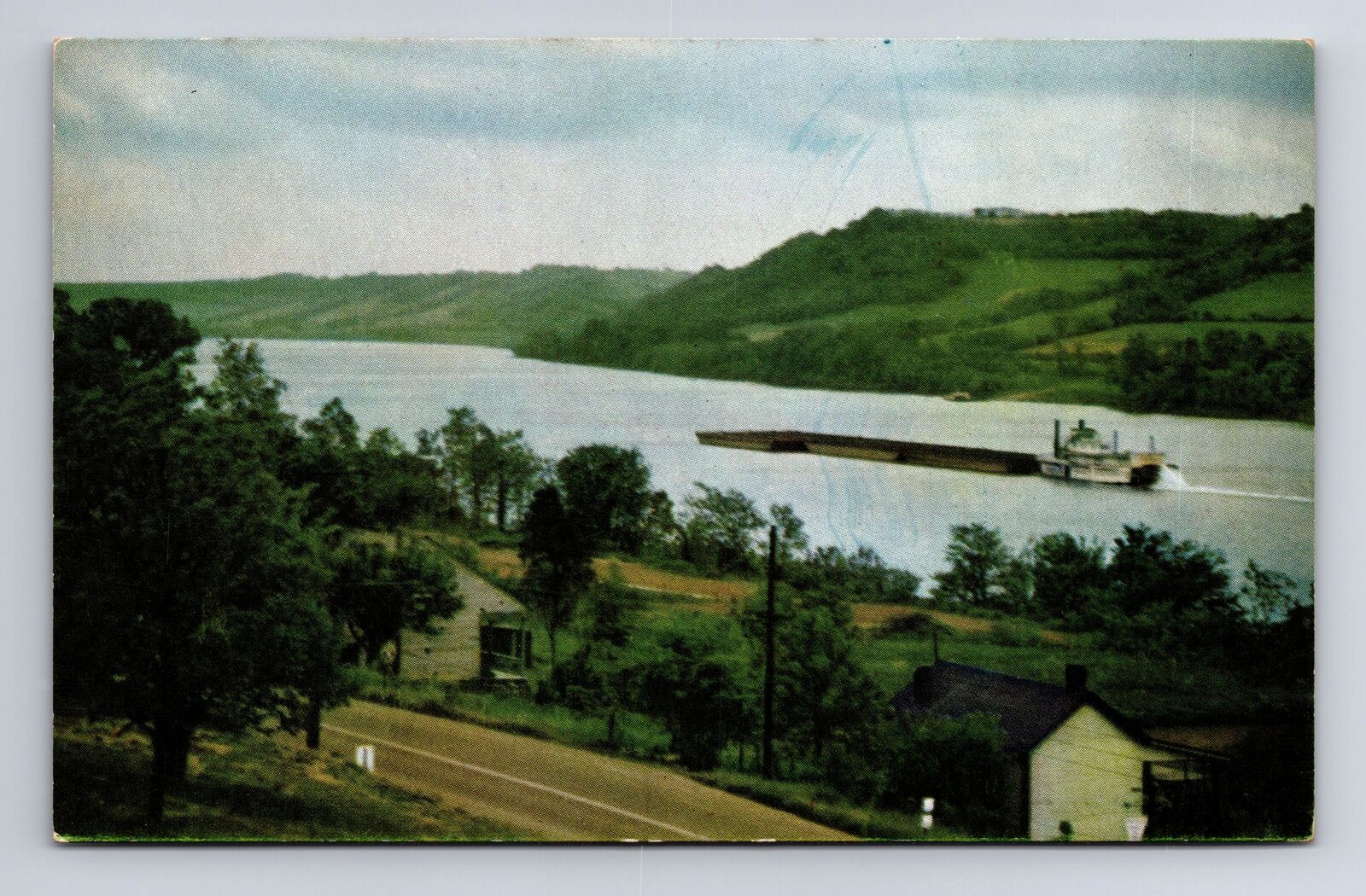 Ripley OH-Ohio, Scenic Ohio River at Rev. John Rankin House, Vintage Postcard