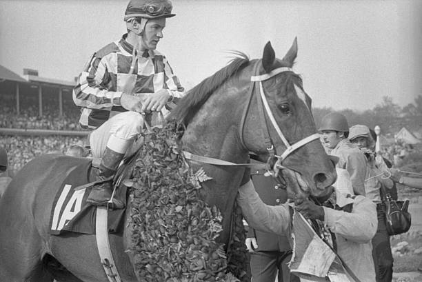 Secretariat 1973 Kentucky Derby Win 7 Old Horse Racing Photo