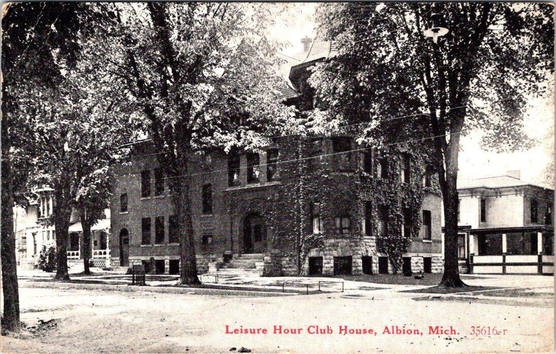 1918, Leisure Hour Club House, ALBION, Michigan Postcard - C.R. Childs