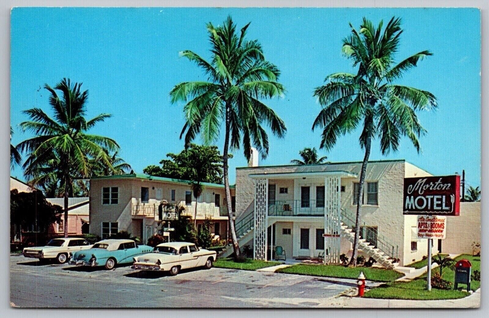 Fort Lauderdale Florida Morton Apartment Motel Streetview Chrome Postcard