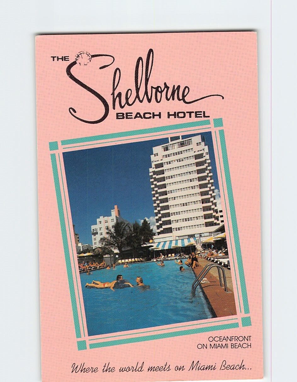 Postcard Pool View The Shelborne Beach Hotel Miami Beach Florida USA