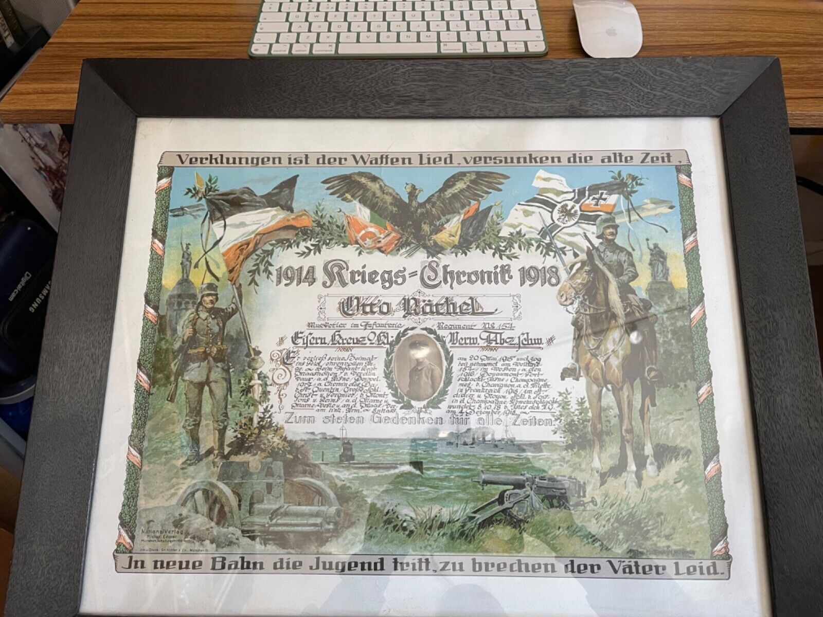 or 'german armyWorld War 1 , soldiers war chronicle and certificate of service.'
