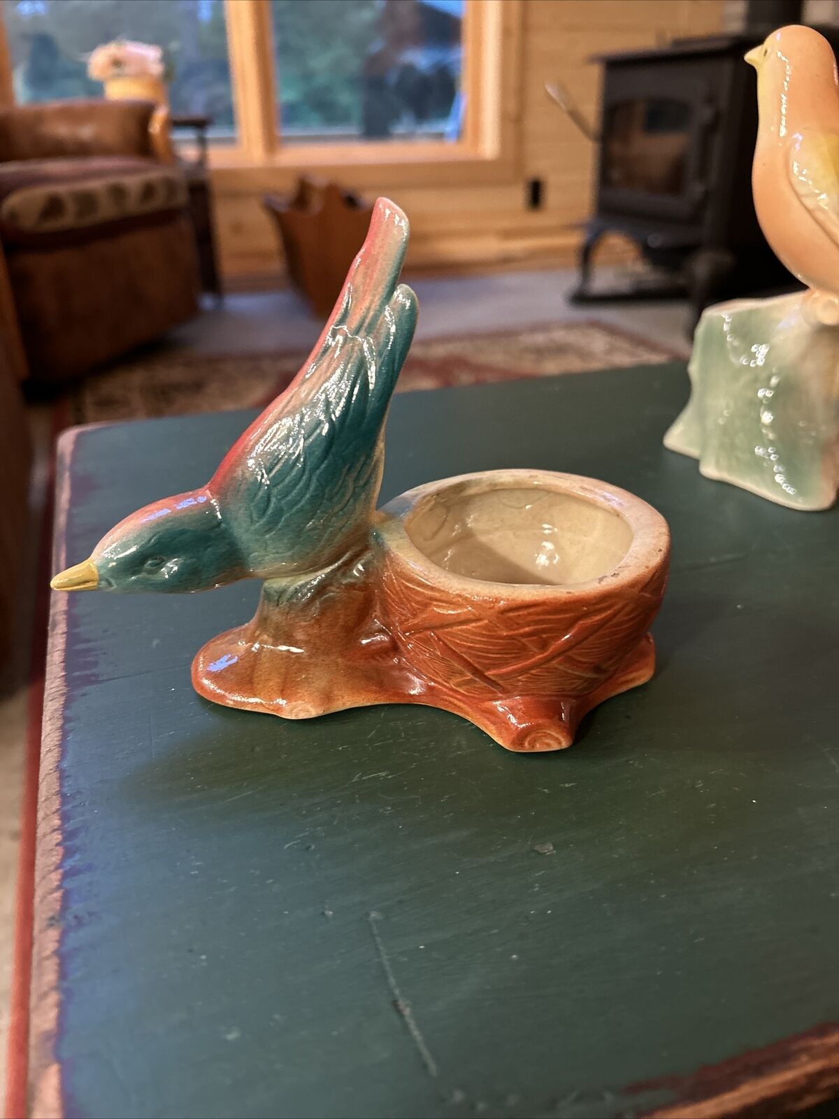 vintage ceramic bird planter