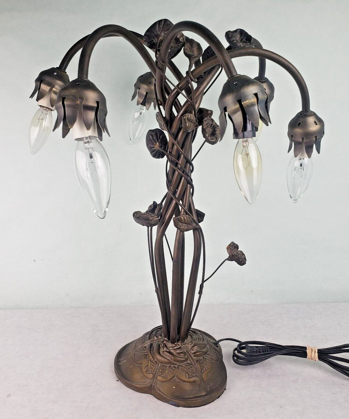 Lily Pad Base Dale Tiffany Nouveau Style 18” Meyda 6 Light Lamp - Base Only