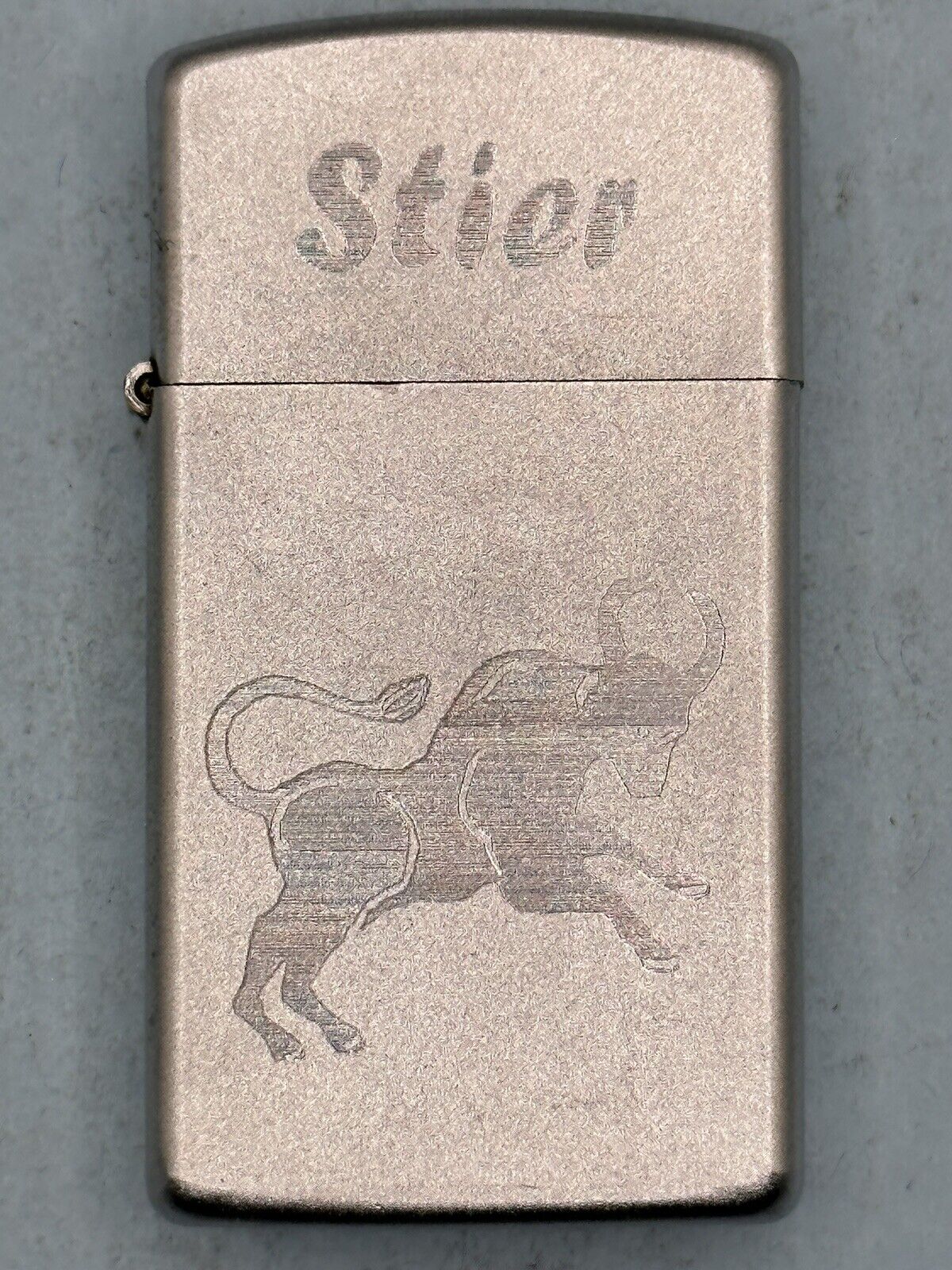 Vintage 2000 Store Bull Chrome Slim Zippo Lighter