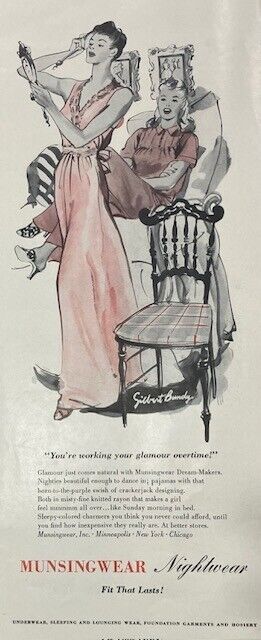 Rare Vintage Original 1941 Munsingwear Women\'s Underwear Slip Advertisement AD