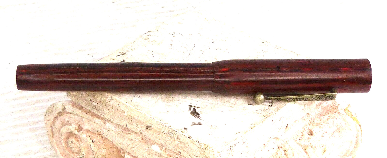 Vintage Oversized Salz Brothers Fountain Pen Red Wood Grain - To Restore -