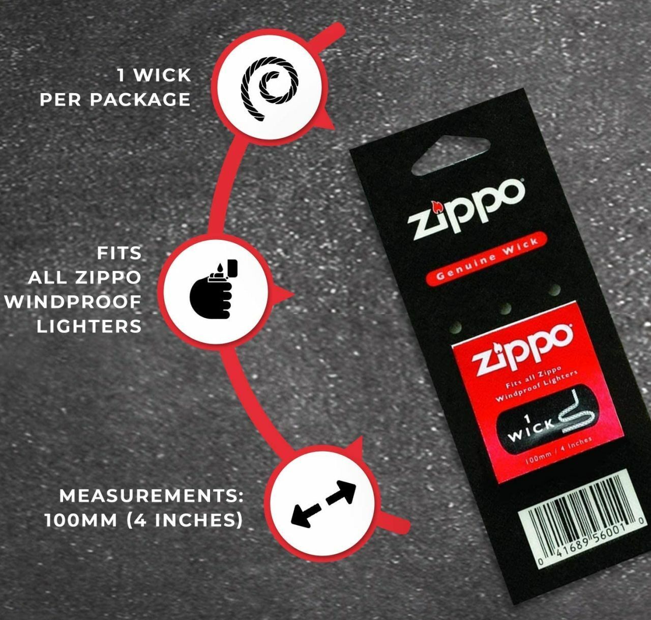 genuine zippo brand WICK oem for all zippo pocket lighters 1FLT 56001