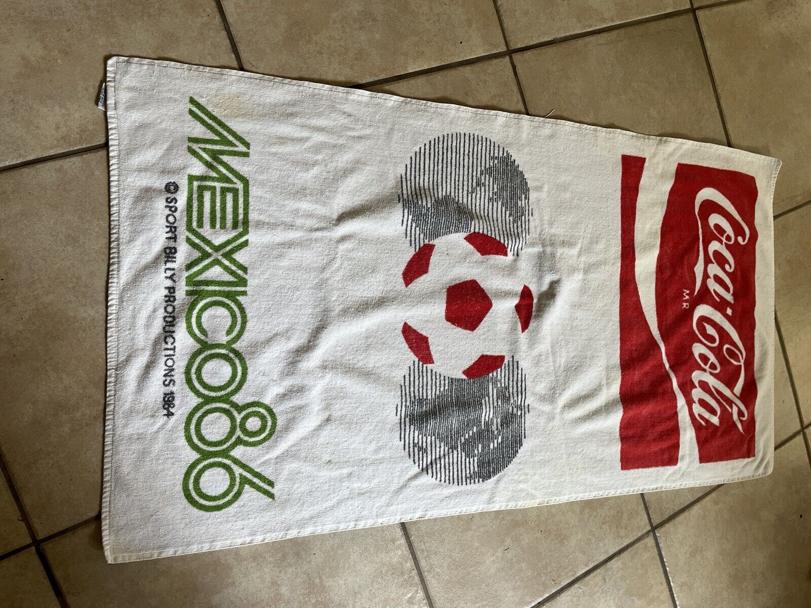 Vintage Coca Cola Mexico 🇲🇽 1986 Soccer Beach Towel