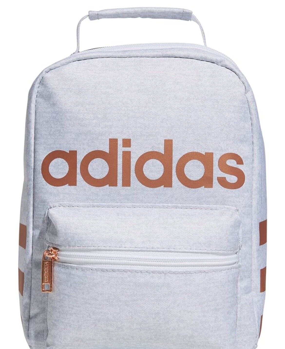 NWT ADIDAS SANTIAGO INSULATED LUNCH BAG- JERSEY WHITE & ROSE GOLD