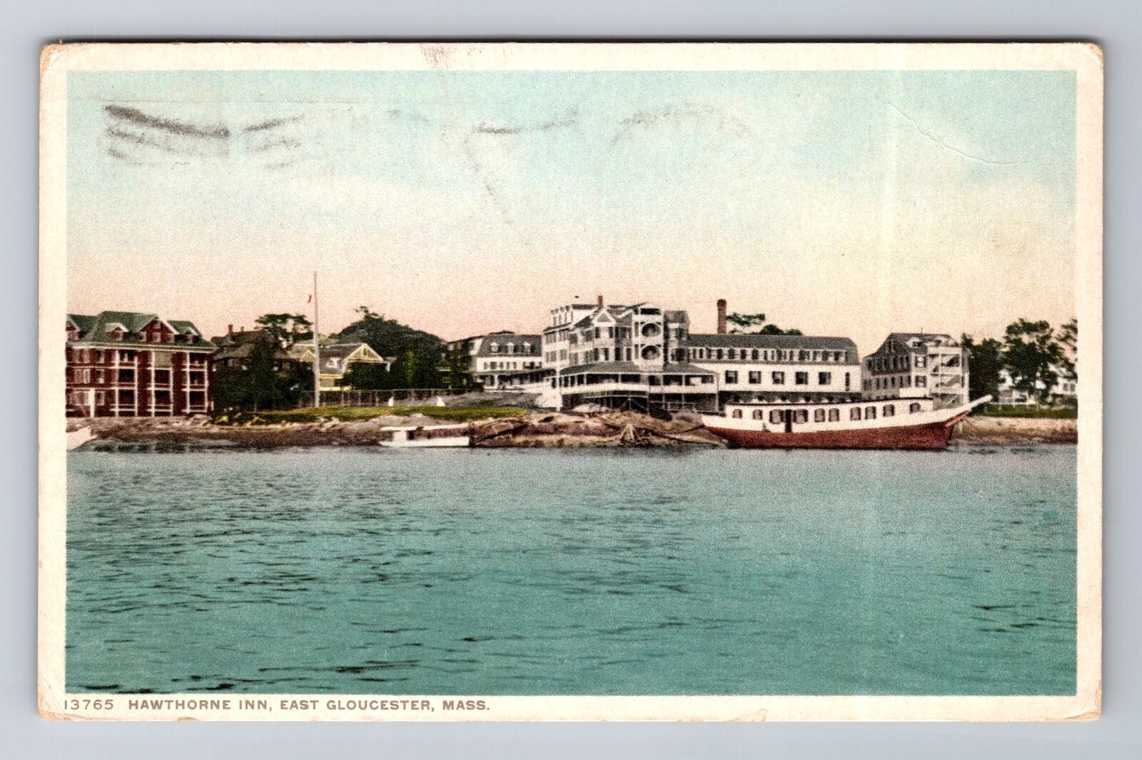 East Gloucester MA, Hawthorne Inn Waterfront, Advertising Vintage c1914 Postcard