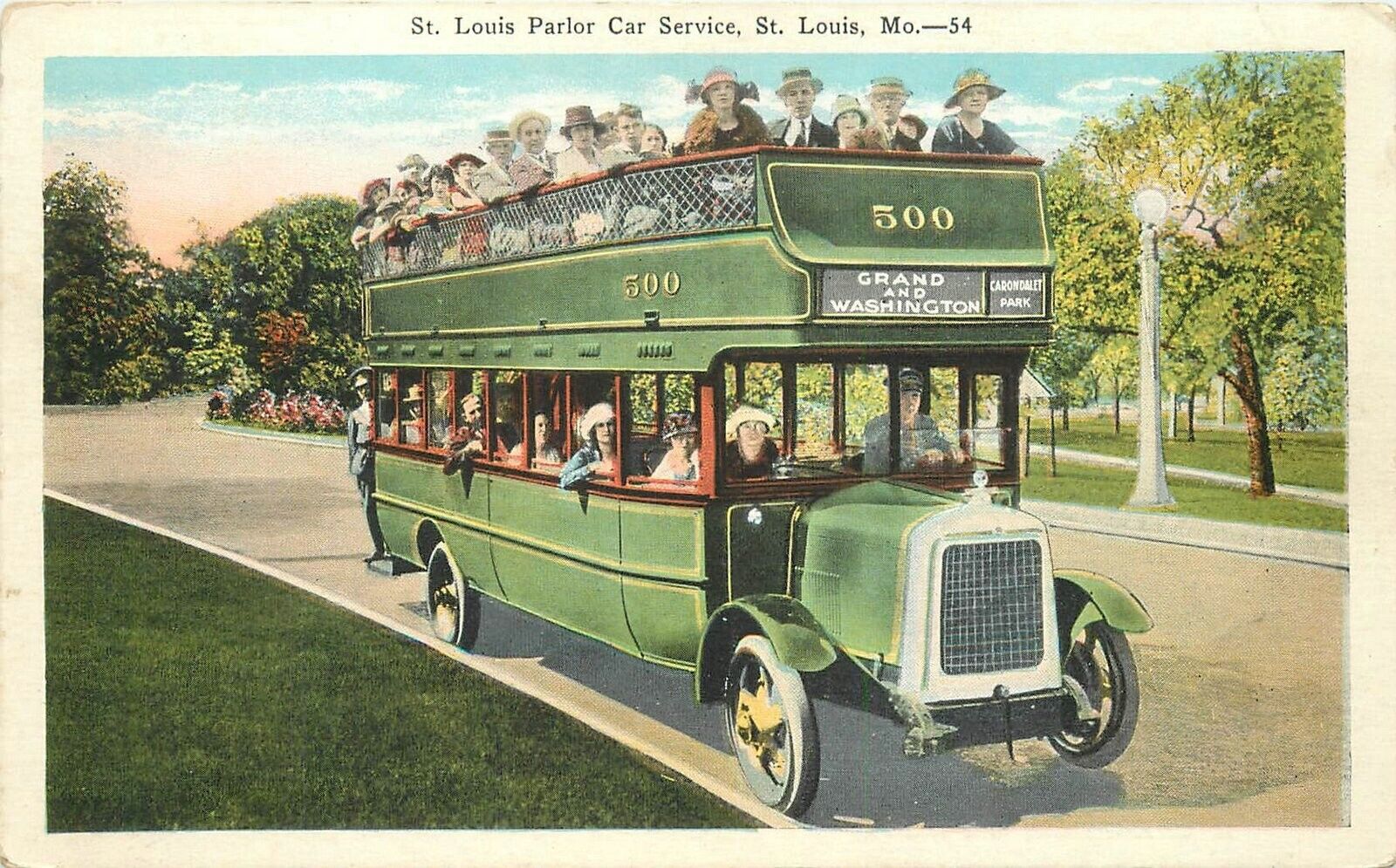 Postcard Missouri St. Louis Parlor Car  Bus Service 1920s occupation 23+-11594