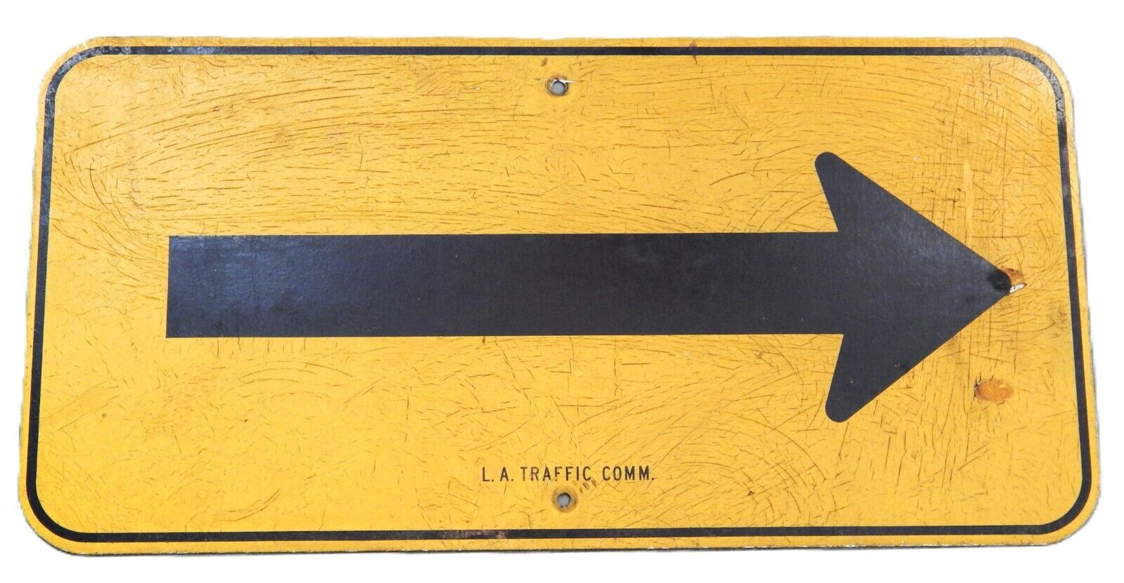 Vintage Los Angeles Direction Arrow Road Sign