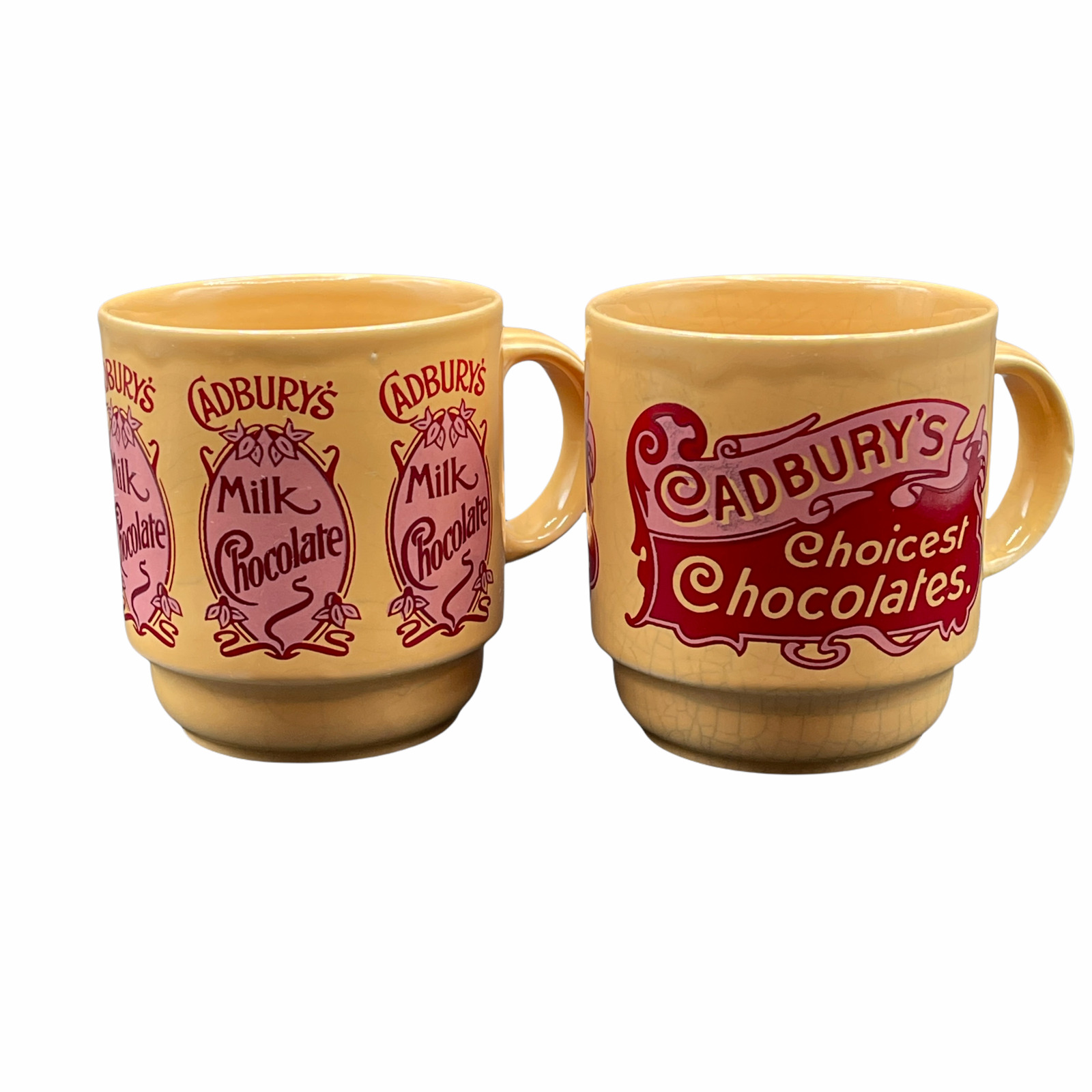 Cadburys Vintage Mug Cups Choice Chocolates 8 Oz (Set of 2) Made in England