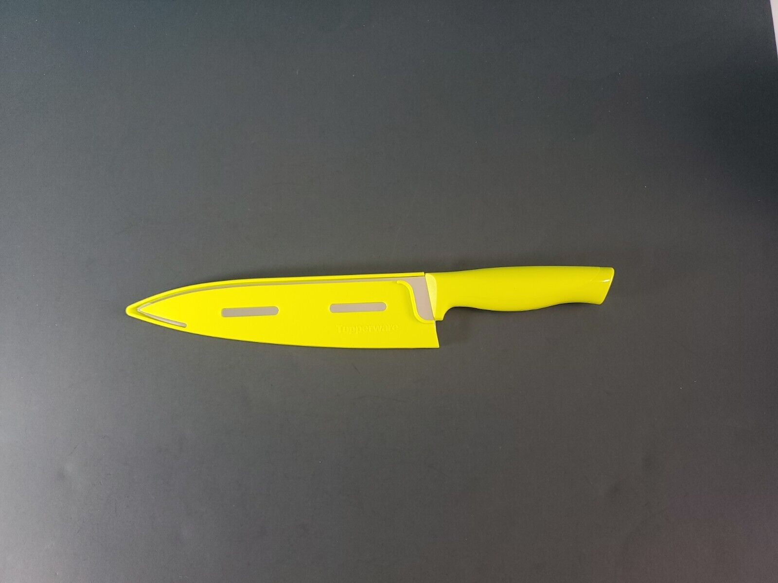 Tupperware Chef Knife with Sheath Neon Green Verde New