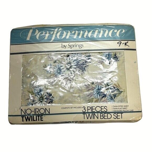 Performance by springs vintage no iron twilite floral twin bed sheet set new