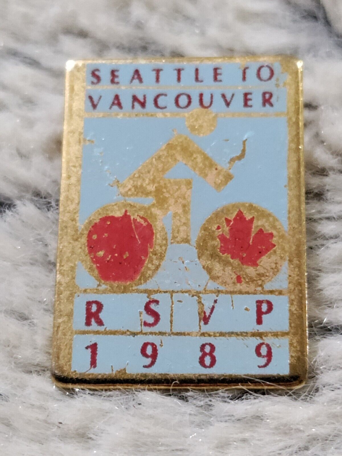 Vintage 1989 Seattle To Vancouver RSVP Pin Button