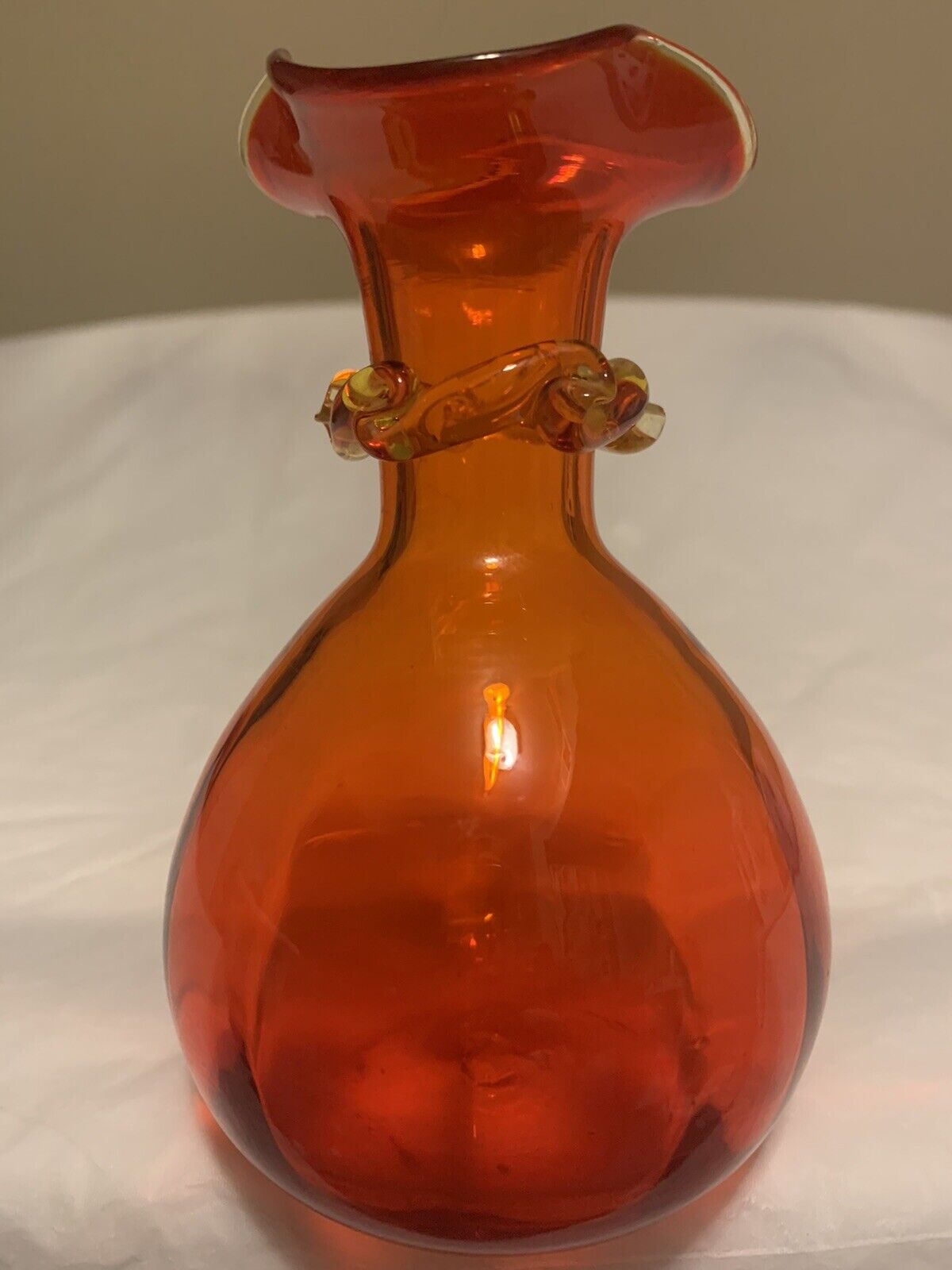 Vintage Amberina Glass Bud Vase