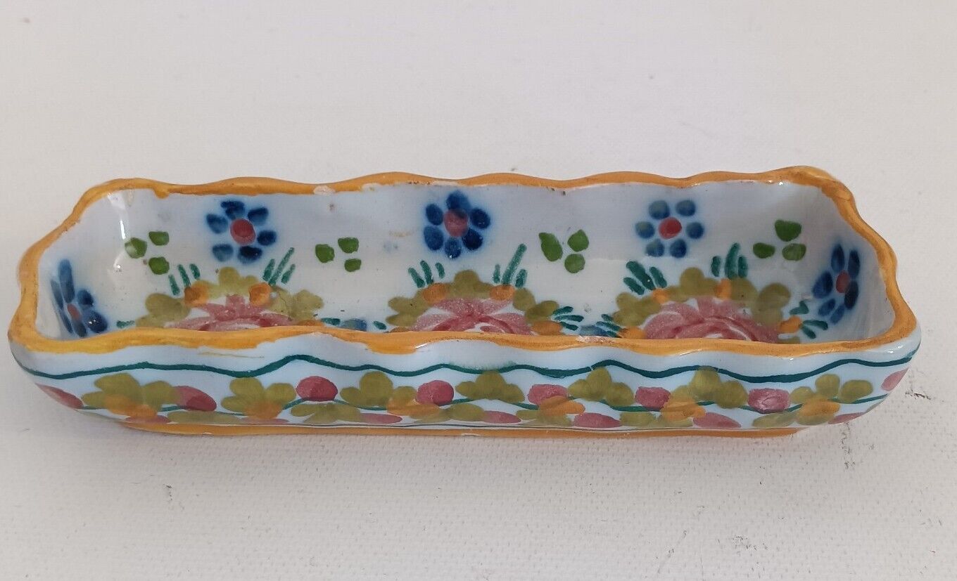 Vintage Mid Century Portugal Porcelain Trinket Dish Signed Numbered Dated 1950