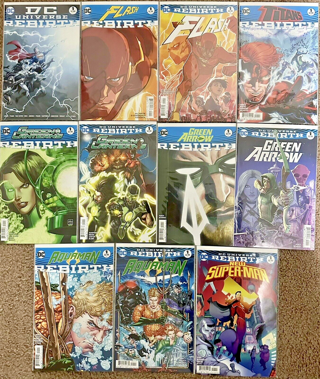 DC Rebirth 2016 11 Issues Green Lantern Flash Green Arrow Aquaman Dr. Manhattan