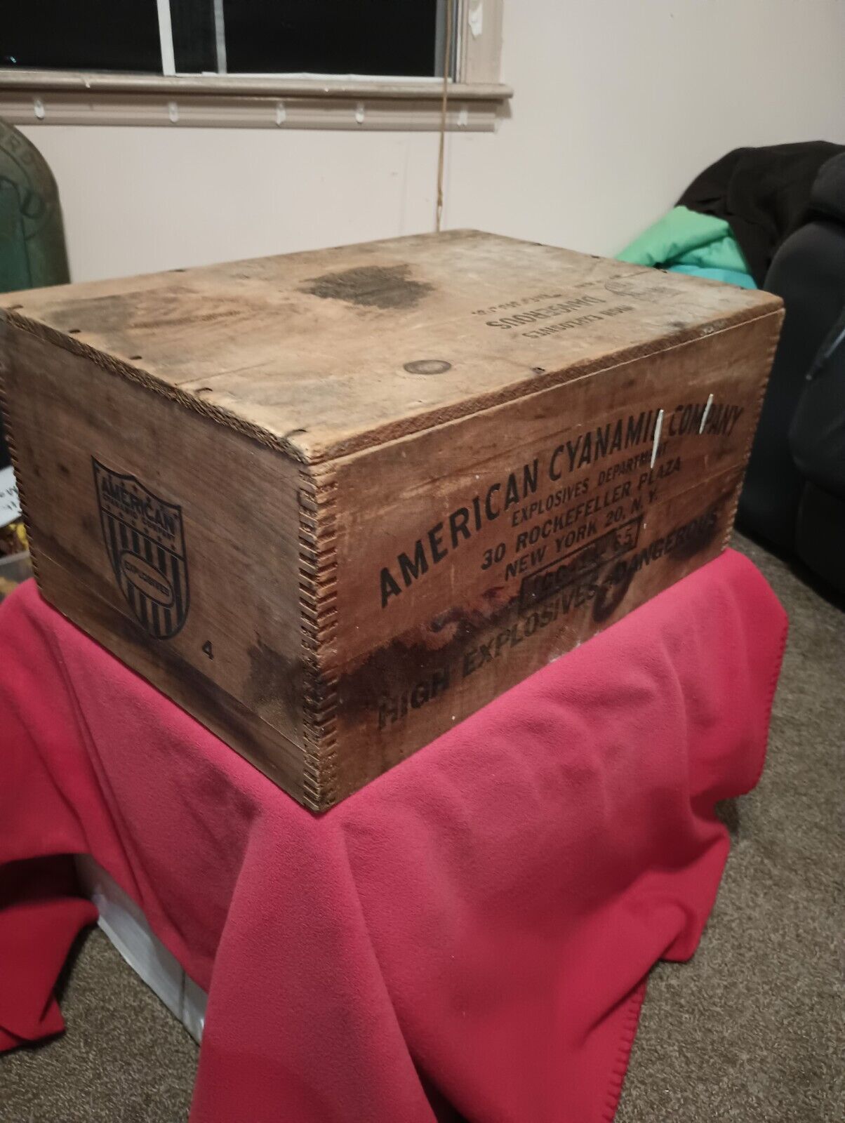 Antique American Cyanamid 50lbs High Explosives Dynamite Box Advertising 🔥 rare
