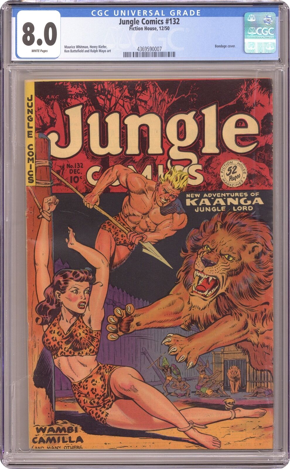 Jungle Comics #132 CGC 8.0 1950 4369590007