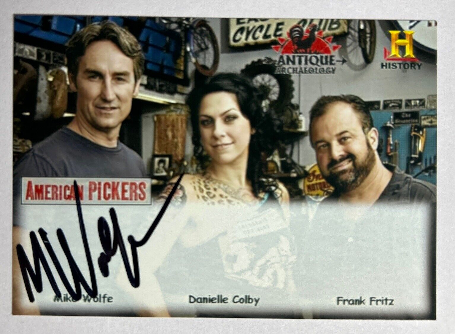 Mike Wolfe Autograph Small Photo Card - American Pickers History Channel Signed
