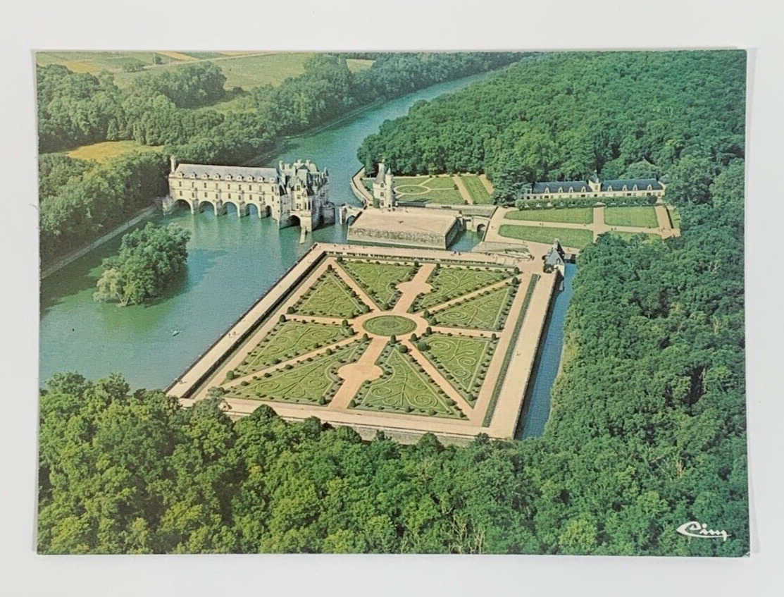 Aerial View Superb Renaissance castle historic monument Chenonceaux Postcard