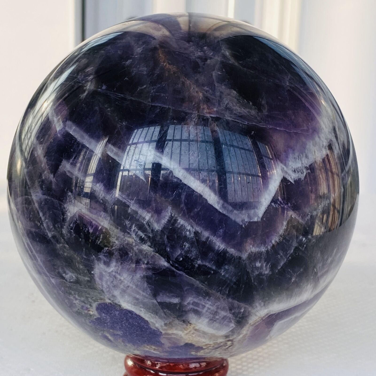 1760g Natural Dream Amethyst Quartz Crystal Sphere Ball Healing