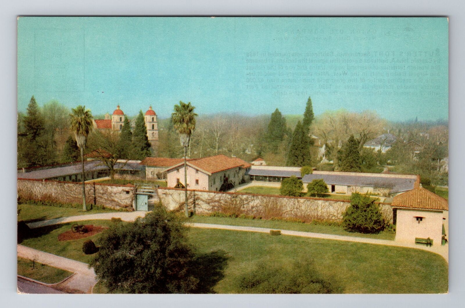 Sacramento CA-California, Sutter's Fort, Antique, Vintage Souvenir Postcard