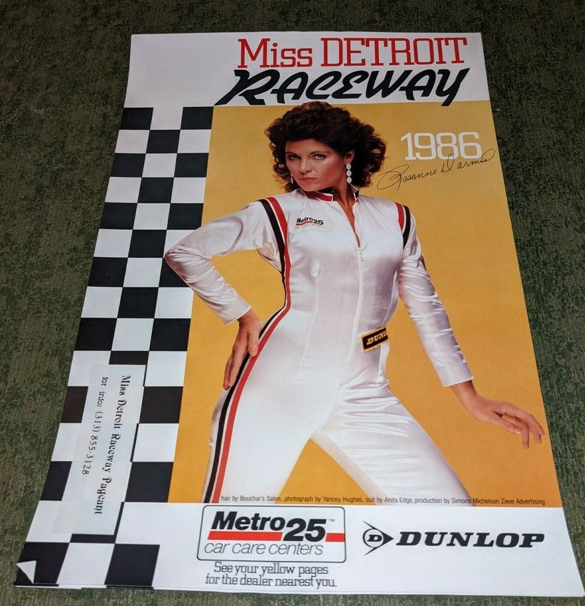Miss Detroit Raceway 1986 (Grand Prix, Detroit Dragway) Metro 25 Car Care Poster