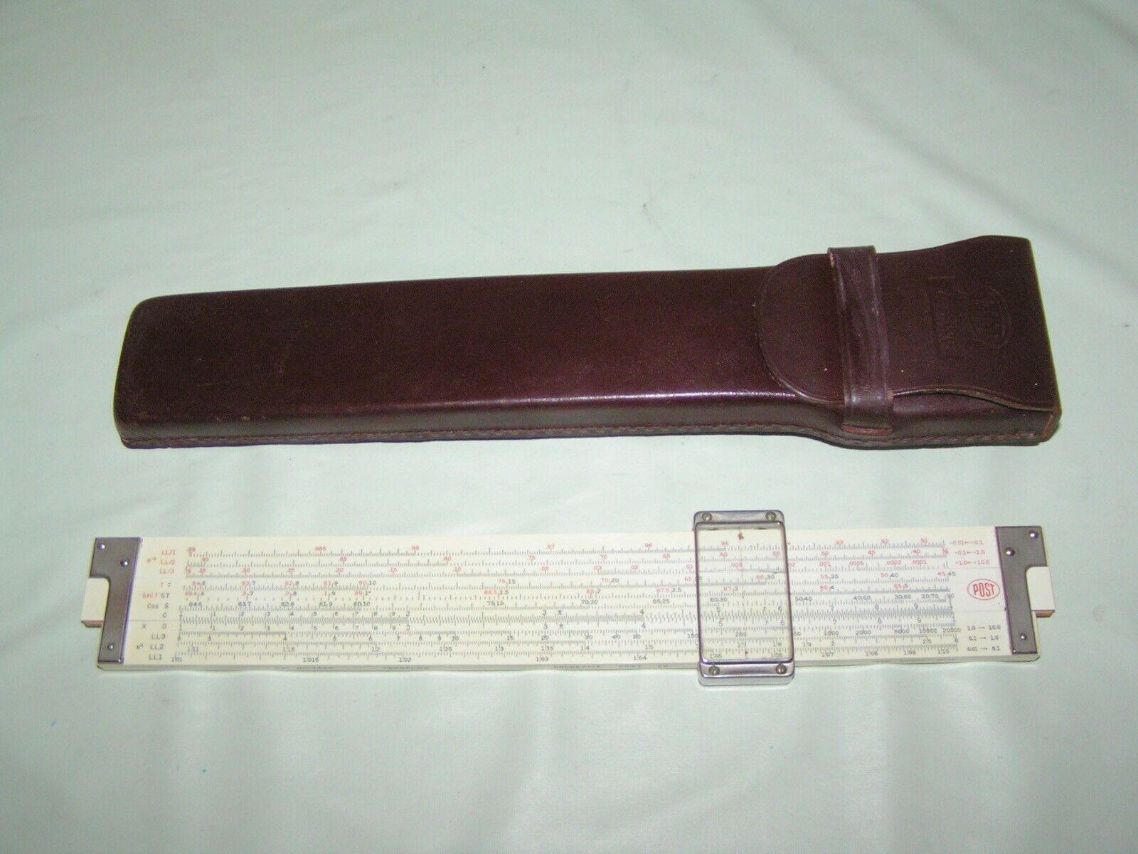 Vintage FREDRICK POST 1460 VERSALOG Hemmi Bamboo Japan Slide-Rule + Leather Case