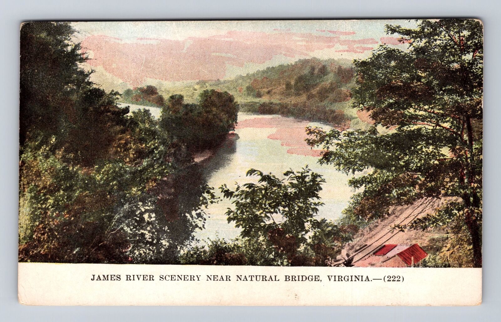 Natural Bridge VA-Virginia, James River Scenery, Antique Vintage c1913 Postcard