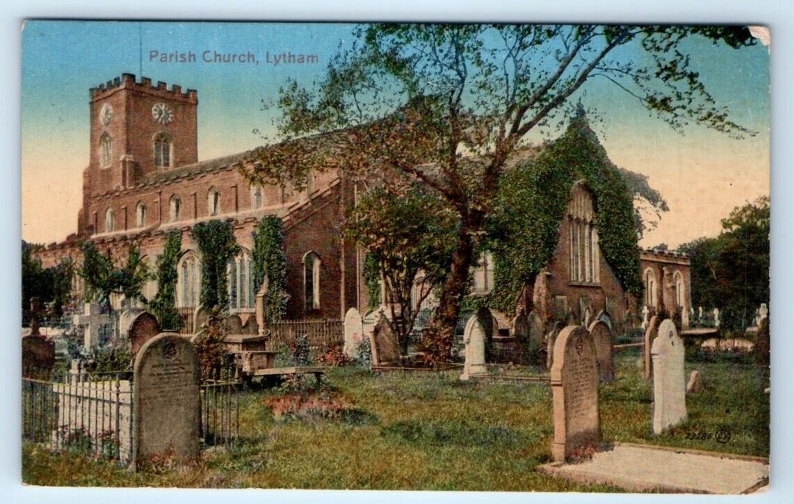 LYTHAM Parish Church England UK 1924 Postcard