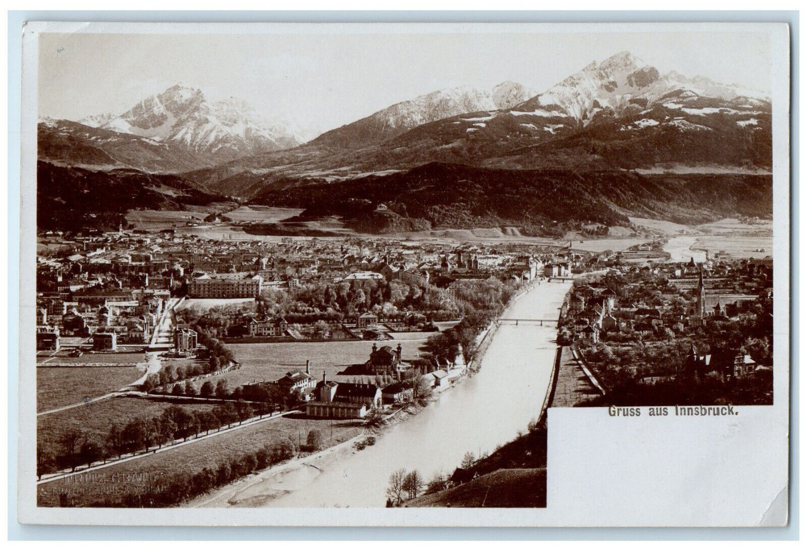 c1905 Greetings from Innsbruck Tyrol Austria Unposted RPPC Photo Postcard