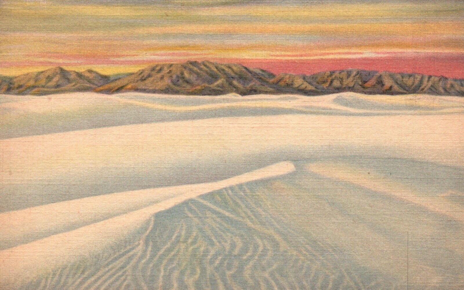 Postcard NM Rippling White Sands near Alamogordo Posted Linen Vintage PC J163