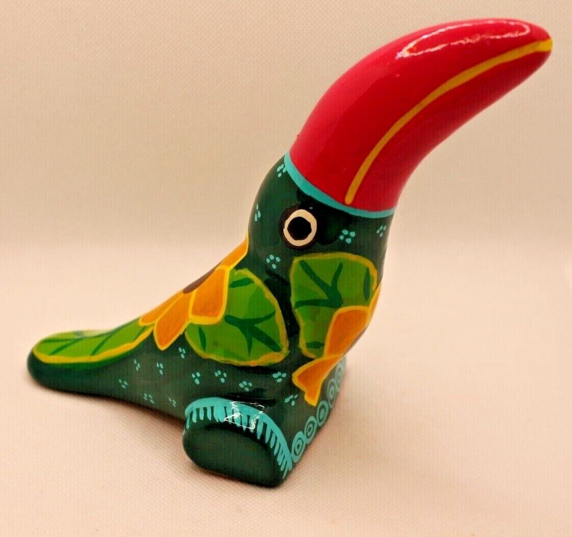 Colorful Talavera Pottery Toucan Exotic Bird Figurine Mexican Folk Art 5.75\
