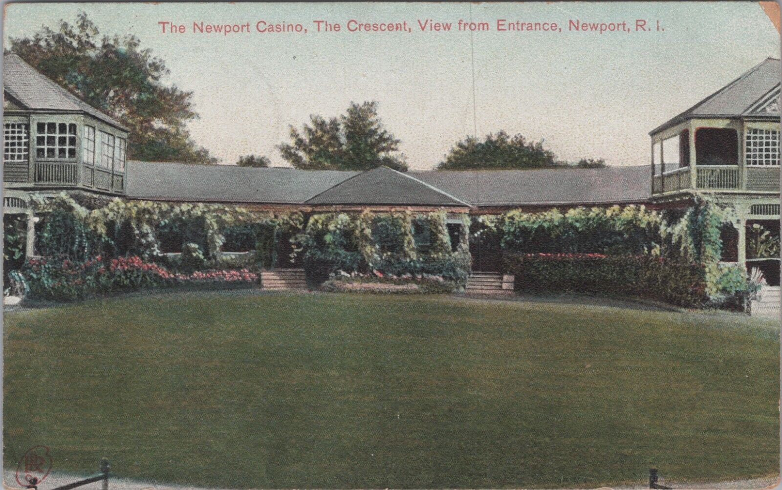 Newport Casino The Crescent, Rhode Island RI 1909 Postcard 6974c4 MR ALE