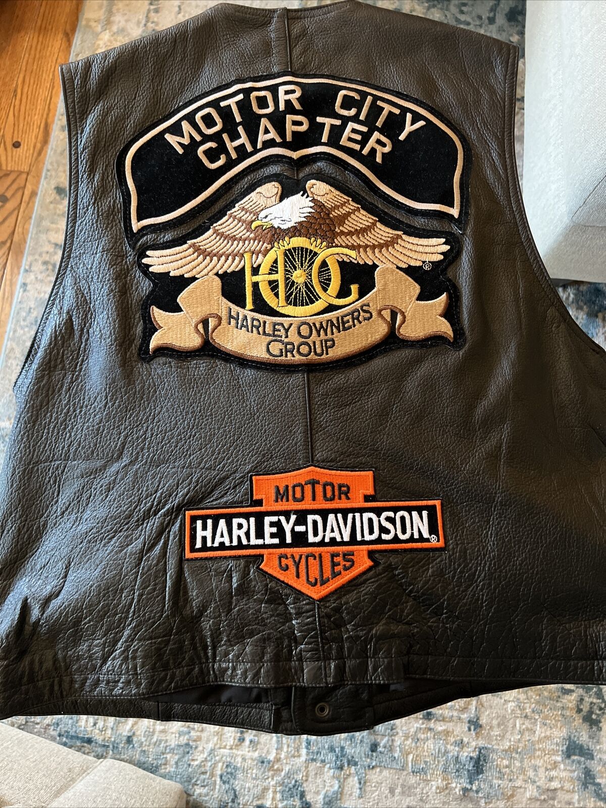 Motor City Chapter HARLEY  OWNERS GROUP PATCHES Black Vest