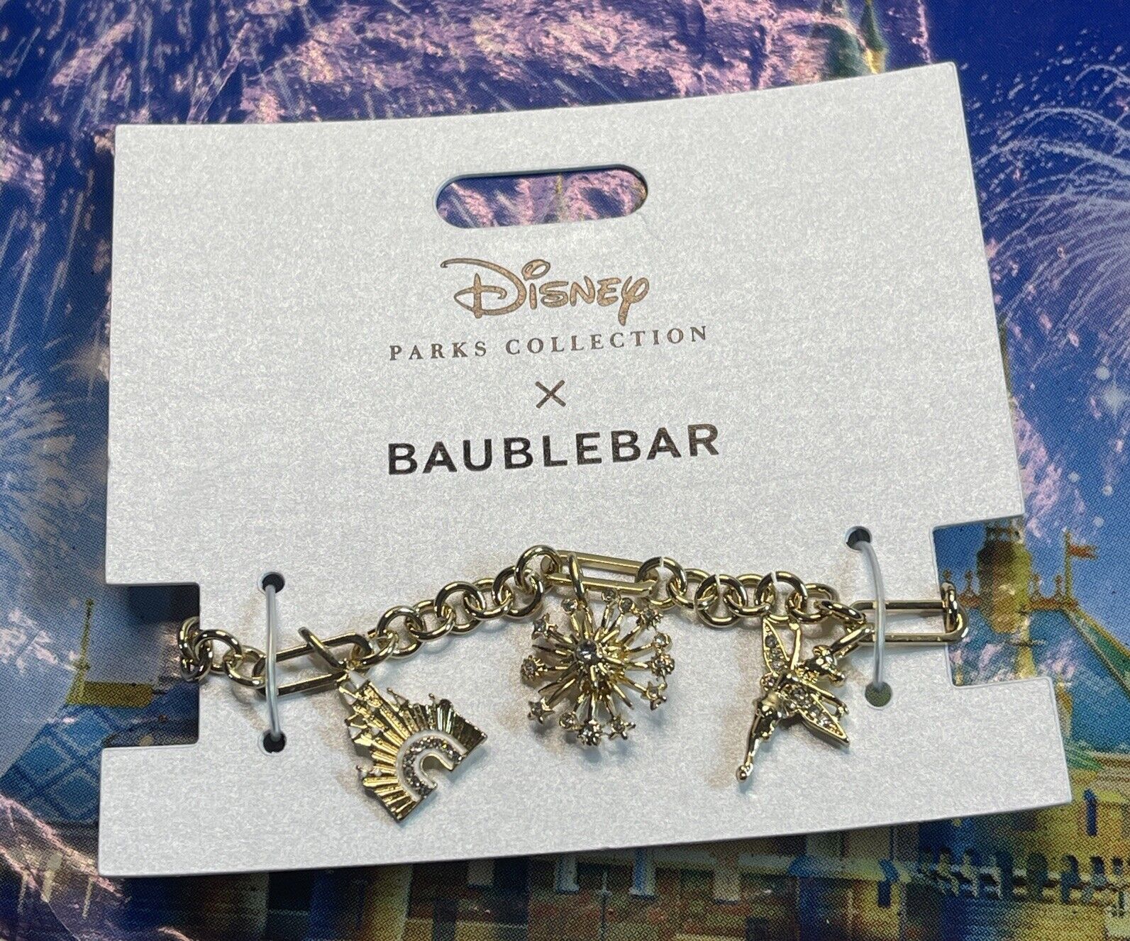2021 Disney Parks 50th Celebration Cinderella Castle Bracelet by BaubleBar NEW