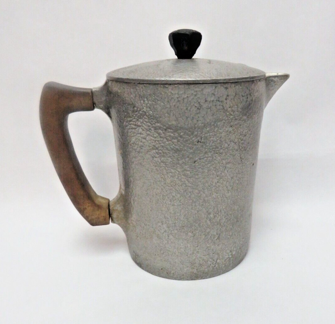 1950\'s CLUB Hammercraft Aluminum Vintage Coffee Or Tea Pot With Lid