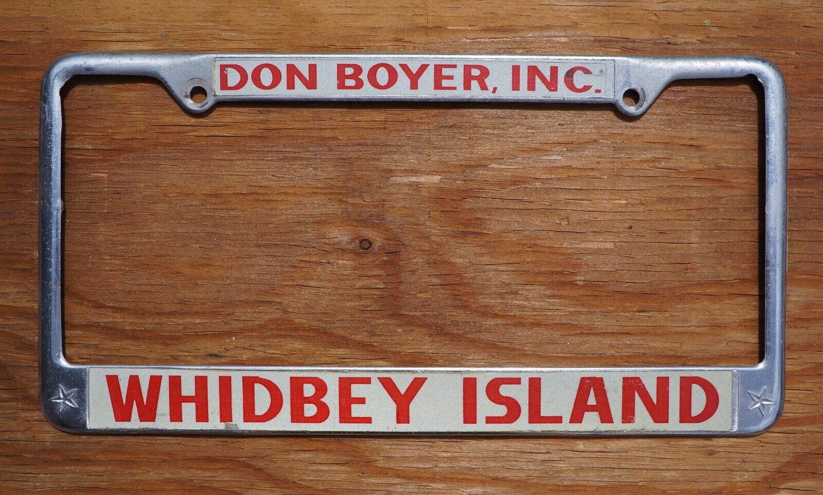 WHIDBEY ISLAND  WASHINGTON  License Plate DEALER FRAME - DON BOYER - CHEVROLET