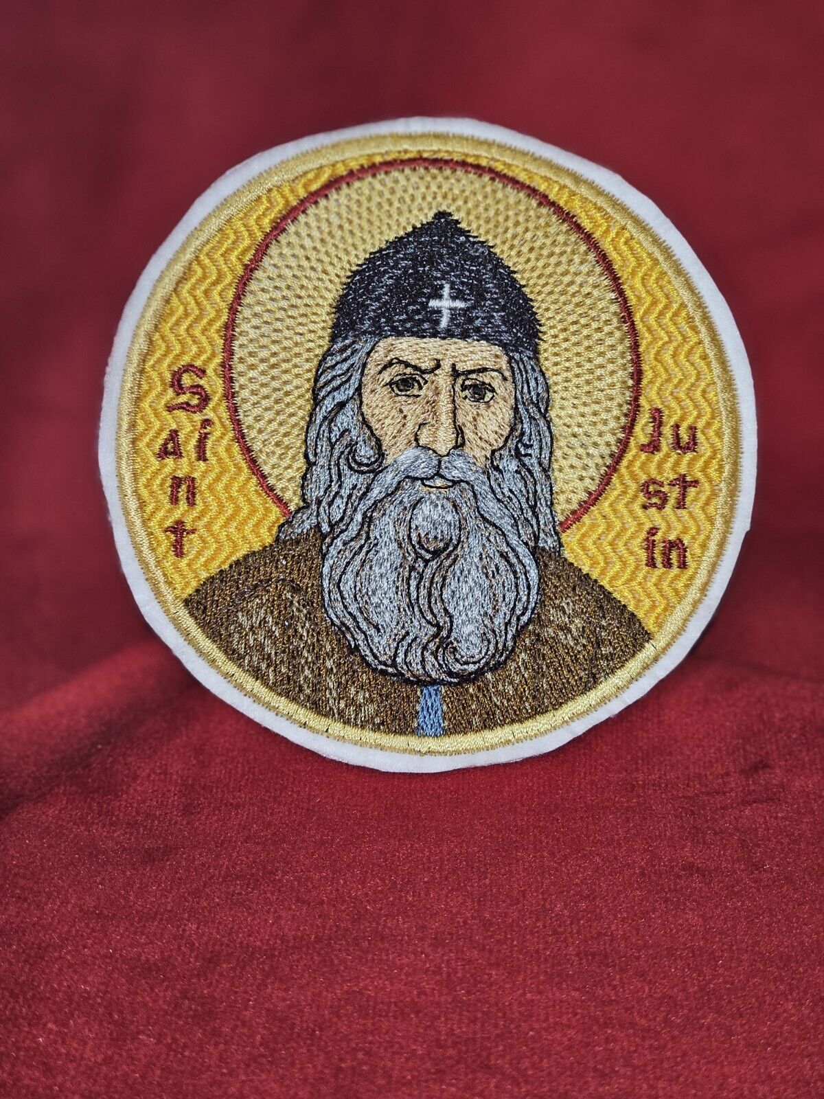 Handcrafted St. Justin Of Serbia Mini Pocket Icon 4 Inches