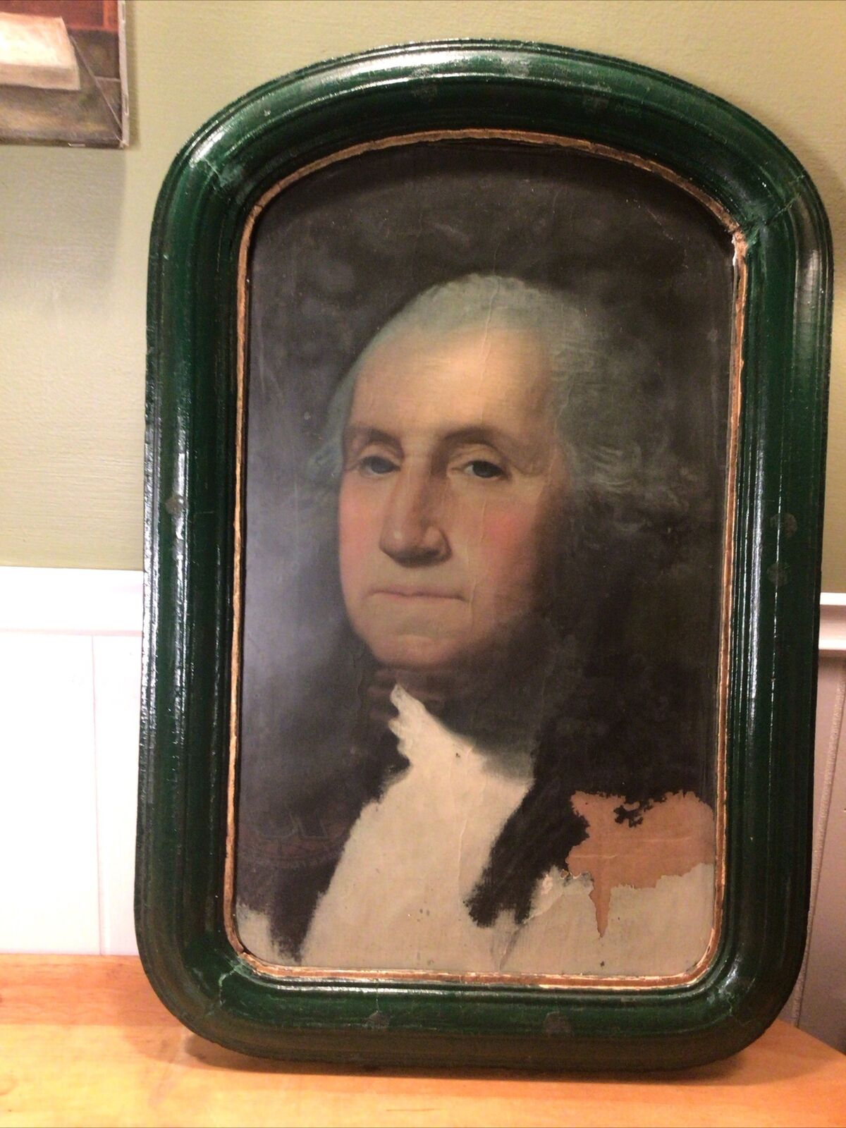 ATQ 24.5”H., 16” W, Lithograph Portrait of George Washington,w/Orig.Wood Frame