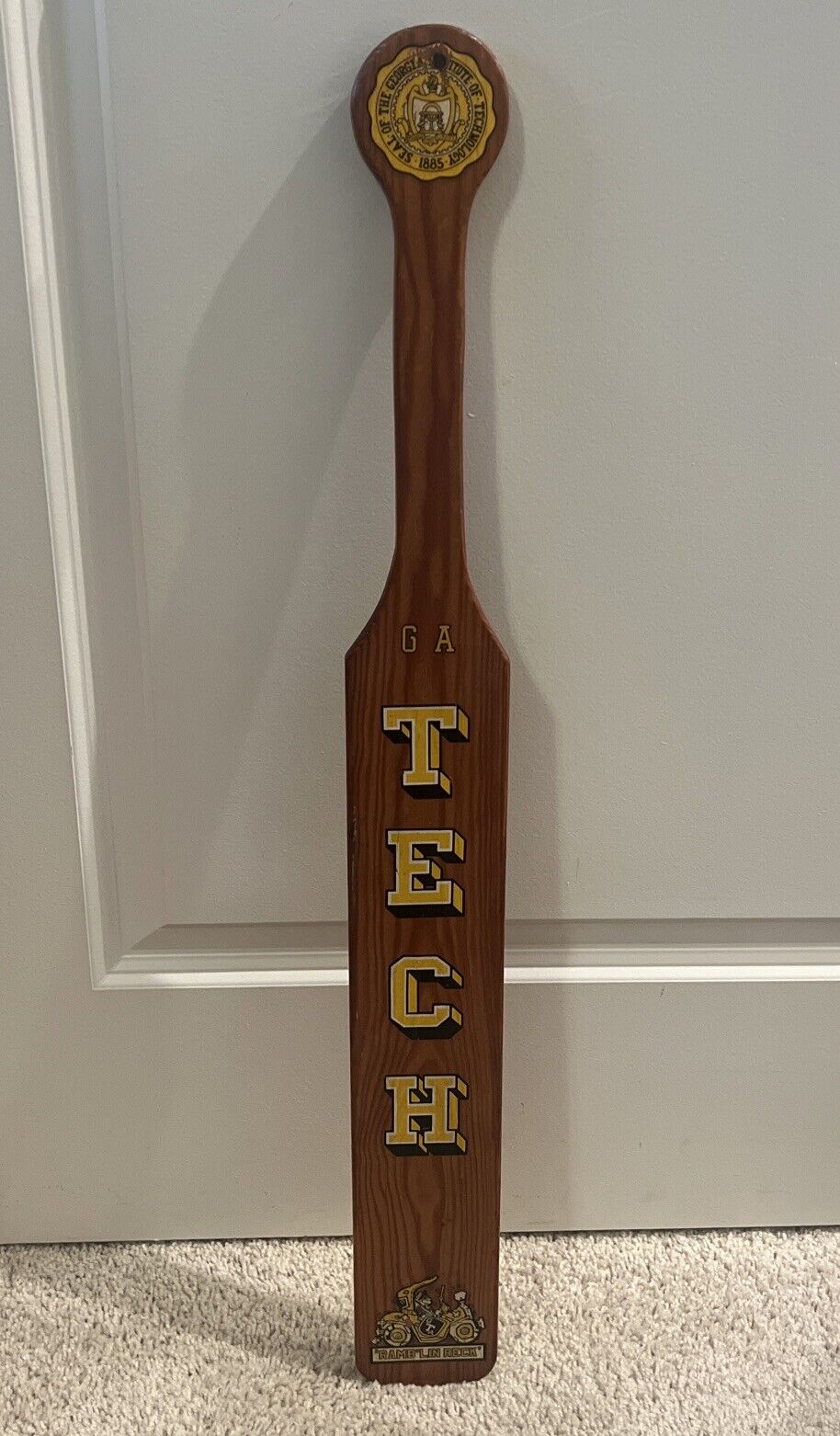 Vintage Georgia Tech FIJI Phi Gamma Delta Fraternity Wooden Sports Paddle