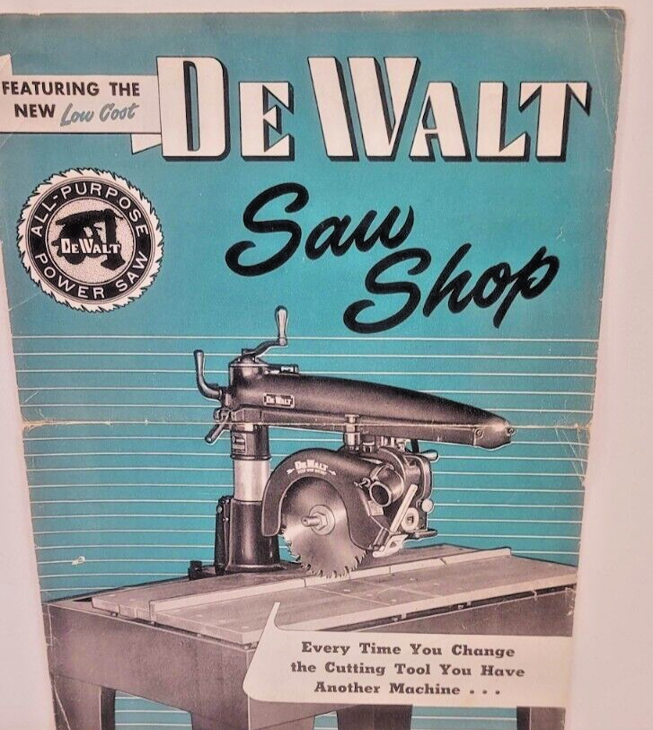 DEWALT SAW SHOP ALL PURPOSE POWER SAW MODEL GP GW GR BROCHURE 1948