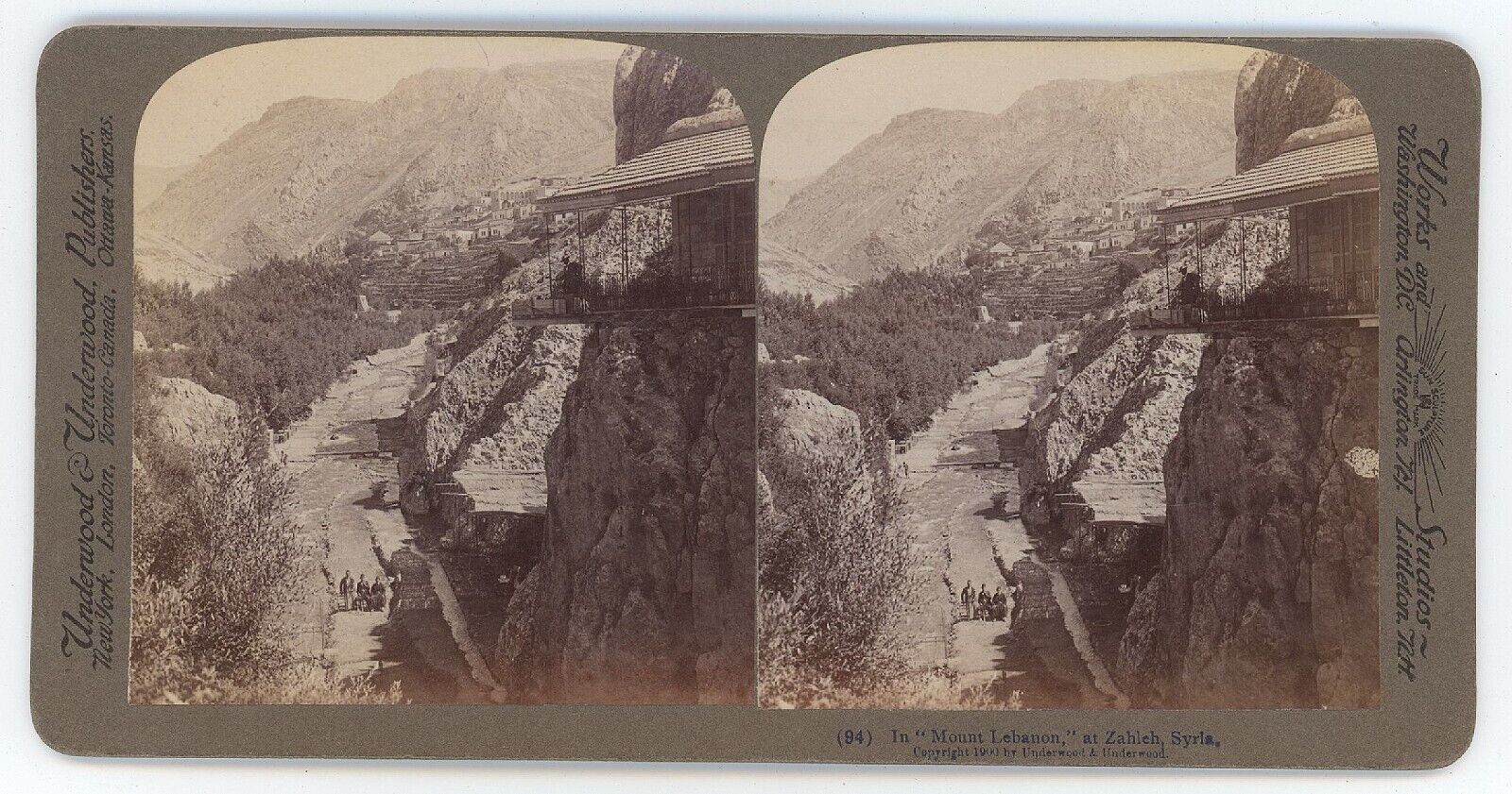 c1900\'s Real Photo Stereoview Underwood in Mount Lebanon at Zahleh , Syria