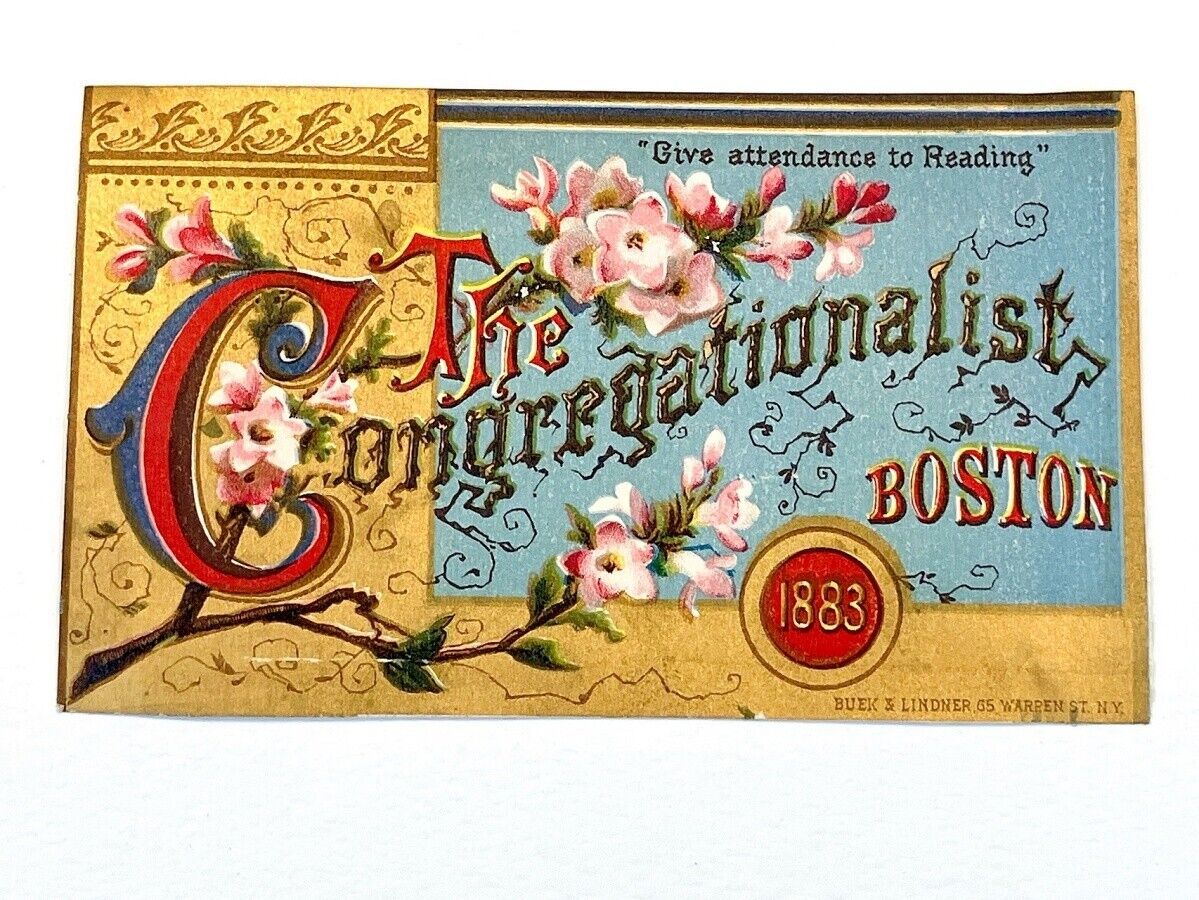 Victorian Trade Card 1883 The Congregationalist and Boston Recorder