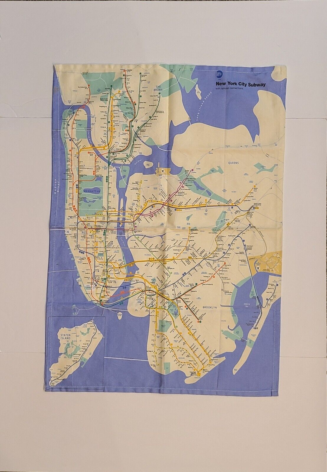 NYC Subway/RR Map Of Connections Dish Towel